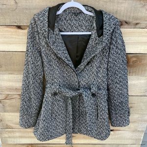 Black & White Peacoat, Dress Jacket, Winter Coat